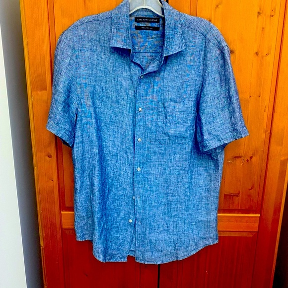 Men’s Saks fifth Ave linen short sleeve shirt size small - Picture 1 of 7
